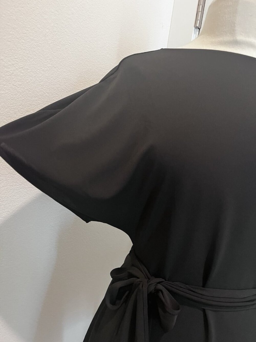 ZARA Black Asymmetrical Tie‑Waist Top M NWT Avant Garde Whimsy Goth Fairy Grunge - Picture 2 of 8